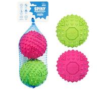 Best Pet Supplies Juguete chirriante de Goma para Perros, Juguete Ideal para Perros masticadores, Perros pequeños, medianos y Grandes y Amantes de la búsqueda, Paquete de 2 (Fucsia, Verde), Grande de