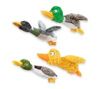 Best Pet Supplies - Juguete Interactivo chirriante y crujiente para Perros, para Razas pequeñas y Medianas, Lindo y Afelpado, Caja de 3 Patos, Mediano