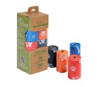 Best Pet Supplies Poop Bags for Dogs, 50% Post-Consumer Recycled Content dog waste bags on rolls, fits all poop bag holders for leashes - 150 Count, Assorted Colors, Scented