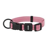 Best Pet Supplies Reflective Dog Collar with Adjustable Length, Heavy-Duty Buckle, and Strong Leash D-Ring, Training, Walking, Jogging Accessory for Small, Medium, and Large Breeds - Pink, L