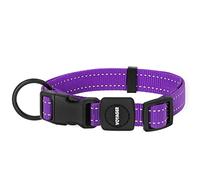 Best Pet Supplies Reflective Dog Collar with Adjustable Length, Heavy-Duty Buckle, and Strong Leash D-Ring, Training, Walking, Jogging Accessory for Small, Medium, and Large Breeds - Purple, L
