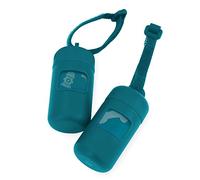 Best Pet Supplies Soporte para bolsa de caca para perro, accesorio de correa, dispensador reutilizable para viajes, caminar, parque y uso al aire libre, duradero con clip, turquesa, (paquete de 2)