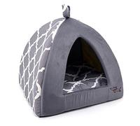 Best Pet Supplies Tienda de campaña para Mascotas, Cama Suave para Perros y Gatos, celosía Gris, 48,3 x 48,3 x 48,3 cm