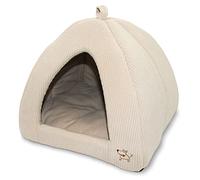Best Pet Supplies Tienda de campaña para Mascotas, Cama Suave para Perros y Gatos, Pana Beige, 40,6 x 40,6 x 35,6 cm