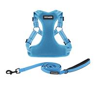 Best Pet Supplies Voyager - Arnés de Malla Transpirable para Perro, Costuras Reflectantes, Ajustable para Todo Tipo de Clima, Resistente y Duradero, Juego de arnés y Correa (Azul bebé), Talla XS