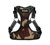 Best Pet Supplies Voyager by - Arnés de Malla Totalmente Ajustable con Ribete Reflectante 3M, Base Militar, XL