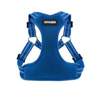 Best Pet Supplies Voyager by - Arnés de Malla Totalmente Ajustable con Ribete Reflectante 3M, Color Azul Real (Borde a Juego), Grande, Pecho: 50,8-63,5 cm (213-RBW-L)