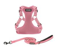 Best Pet Supplies Voyager - Juego de Correa de arnés Ajustable para Perro con Rayas Reflectantes para Caminar, Resistente, Chaleco sin tirones con Correa en D, Transpirable para Todo Tipo de Clima,