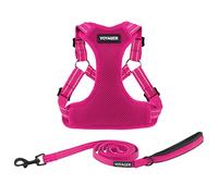 Best Pet Supplies Voyager - Juego de Correa de arnés Ajustable para Perro con Rayas Reflectantes para Caminar, Resistente, de Cuerpo Completo, sin tirones, con Correa en D, Transpirable, para Todo