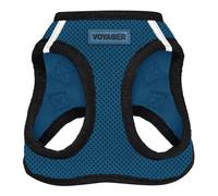 Best Pet Supplies Voyager Step-In Air - Arnés de Malla Apta para Todo Tipo de Clima, Tipo Chaleco y fácil de Poner para Perros pequeños y medianos (Color Azul/Borde Negro), Talla S