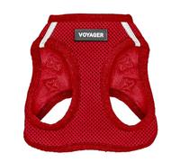 Best Pet Supplies Voyager Step-In Air - Arnés de Malla para Todo Tipo de Clima, Tipo Chaleco y fácil de Poner para Perros pequeños y medianos (Color Rojo), Talla L