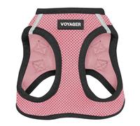 Best Pet Supplies Voyager Step-In Air - Arnés de Malla para Todo Tipo de Clima, Tipo Chaleco y fácil de Poner para Perros pequeños y medianos (Color Rosa/Ribete Negro), Talla M