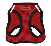 Best Pet Supplies Voyager Step-In Air - Arnés de Malla para Todo Tipo de Clima, Tipo Chaleco y fácil de Poner para Perros pequeños y medianos (Color Rojo/Ribete Negro), Talla XXS