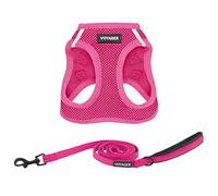 Best Pet Supplies Voyager Step-in Air - Arnés de Malla para Todo Tipo de Clima y Correa Reflectante de 5 pies con Mango de Neopreno, para Perros pequeños, medianos y Grandes, Juego (Color Fucsia),