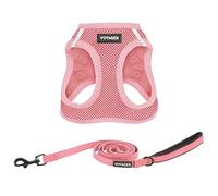 Best Pet Supplies Voyager Step-in Air - Arnés de Malla para Todo Tipo de Clima y Correa Reflectante, de 5' y con asa de Neopreno para Perros pequeños, medianos y Grandes (Color Rosa), L