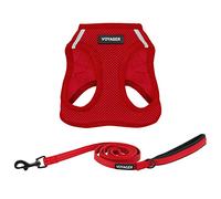Best Pet Supplies Voyager Step-in Air - Arnés de Malla para Todo Tipo de Clima y Correa Reflectante de 5 pies con Mango de Neopreno, para Perros pequeños, medianos y Grandes, Color Rojo, Talla S