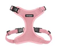 Best Pet Supplies Voyager Step-in Lock - Arnés para mascotas, malla para todo tipo de clima, arnés ajustable para gatos y perros, color rosa (borde a juego), talla XS (pecho: 11-16 pulgadas, apto para