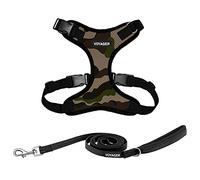 Best Pet Supplies Voyager Step-in Lock - Juego de arnés y Correa Reflectante para Perro, con Mango de Neopreno, 1,5 m, para Gatos y Cachorros de Raza pequeña, Mediana y Grande, Color ejército y Borde