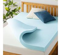 Best Price Mattress BPP-GM-4T - Protector de colchón (Espuma con Efecto Memoria, 4 Pulgadas), Azul, Full