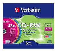 Verbatim CD-RW Colour 12x 700 MB 5 pieza(s)