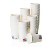 BEST PRODUCTS 400 vasos desechables café 250cc de cartón antifugas, biodegradables, compostables, reciclables, para café, agua, infusiones, bebidas frías y calientes para fiestas y eventos.