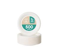 BEST PRODUCTS 500 Platos Desechables de Caña de Azúcar Ø 17 cm - Fibra Vegetal (Bagazo) 100% Sin Plástico Aptos para Alimentos