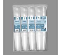 BEST PRODUCTS Pack de 100 Vasos de Plástico de 600 ml. Vasos Reutilizables de Polipropileno Transparente. Ideales para Fiestas, Eventos, Caterings y Oficinas