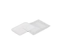 Best Products Pack de 4 bandejas rectangulares con blonda 14x21cm