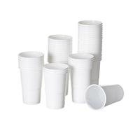 BEST PRODUCTS - Set de 1200 vasos reutilizables de plástico blanco de 250 ml. Ideales para Fiestas, Eventos, Caterings y Oficinas. Aptos para bebidas frías y calientes