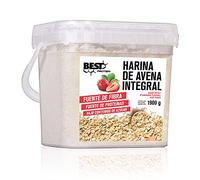 BEST PROTEIN, Harina de avena integral, Gachas de avena ricas en hidratos de carbono y fibra, Sabor fresa, 1900 g = 63 servicios