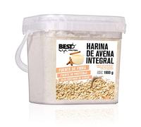 BEST PROTEIN, Harina de avena integral, Gachas de avena ricas en hidratos de carbono y fibra, Sabor leche merengada, 1900 g = 63 servicios