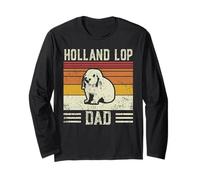 Best Rabbit Dad para Hombre - Vintage Holland Lop Manga Larga