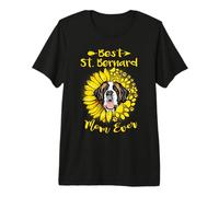 Best Saint Bernard Dog Mom Ever Sunflower Funny Paw Lover Camiseta Premium