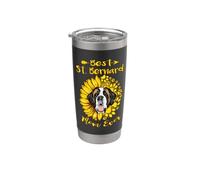 Best Saint Bernard Dog Mom Ever Sunflower Funny Paw Lover Vaso térmico de acero inoxidable de doble pared