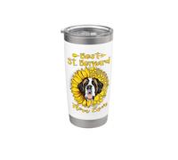 Best Saint Bernard Dog Mom Ever Sunflower Funny Paw Lover Vaso térmico de acero inoxidable de doble pared