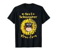 Best Schnauzer Dog Mom Ever Sunflower Funny Paw Dogs Lovers Camiseta