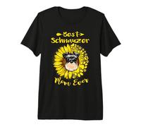 Best Schnauzer Dog Mom Ever Sunflower Funny Paw Dogs Lovers Camiseta Premium