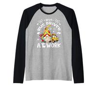 Best School Bus Driver Graphic with Funny Teacher GNOME Camiseta Manga Raglan