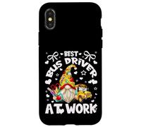 Best School Bus Driver Graphic with Funny Teacher GNOME Carcasa para iPhone X/XS