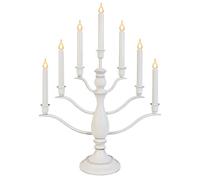 Best Season 636-38 Blanca - Lámpara de mesa (7 velas de luz, madera, 54 x 41 cm aprox.), diseño de candelabro, color blanco