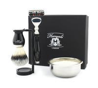 Best - Set de afeitado para hombre (cartucho de 5 cantos, navaja de afeitar, brocha, cuenco y soporte)