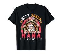 Best Sheep Nana Ever Flores del Día de la Madre Granja Rainbow Camiseta