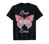 Best Sister Ever Butterfly Design Cute Colorful Family Love Camiseta