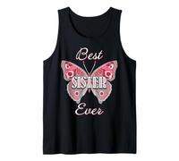 Best Sister Ever Butterfly Design Cute Colorful Family Love Camiseta sin Mangas
