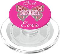 Best Sister Ever Butterfly Design Cute Colorful Family Love PopSockets PopGrip para MagSafe