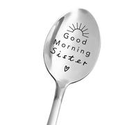 Best Sister Gifts - Good Morning Sister Spoon - Funny Sister Spoon Engraved - Tea Coffee Spoon for Women - Sister Gift from Brother Sisters Bride Frie
