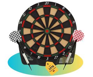 Best Sporting Chester 2 Diana electrónica con Pantalla LCD, 6 Dardos y Puntas de Repuesto, Unisex, 1-8 Spieler