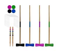 BEST SPORTING Crocket Set I Croquet para adultos y niños I Con raquetas, bolas, portones, estacas de marcador, juegos al aire libre para adultos, juegos de jardín para niños, juego de croquet para