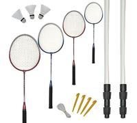 Best Sporting Juego de Bádminton: 4 Raqueta Azul Y Rojo, 3 Bolas , Red Y Bolso