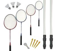 Best Sporting Juego de Bádminton: 4 Raqueta Azul Y Rojo, 3 Bolas , Red Y Bolso